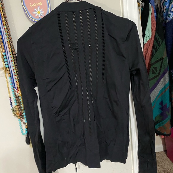 Marika Women's Black Bomber Jacket with Cut-Out Design - Picture 3 of 3
